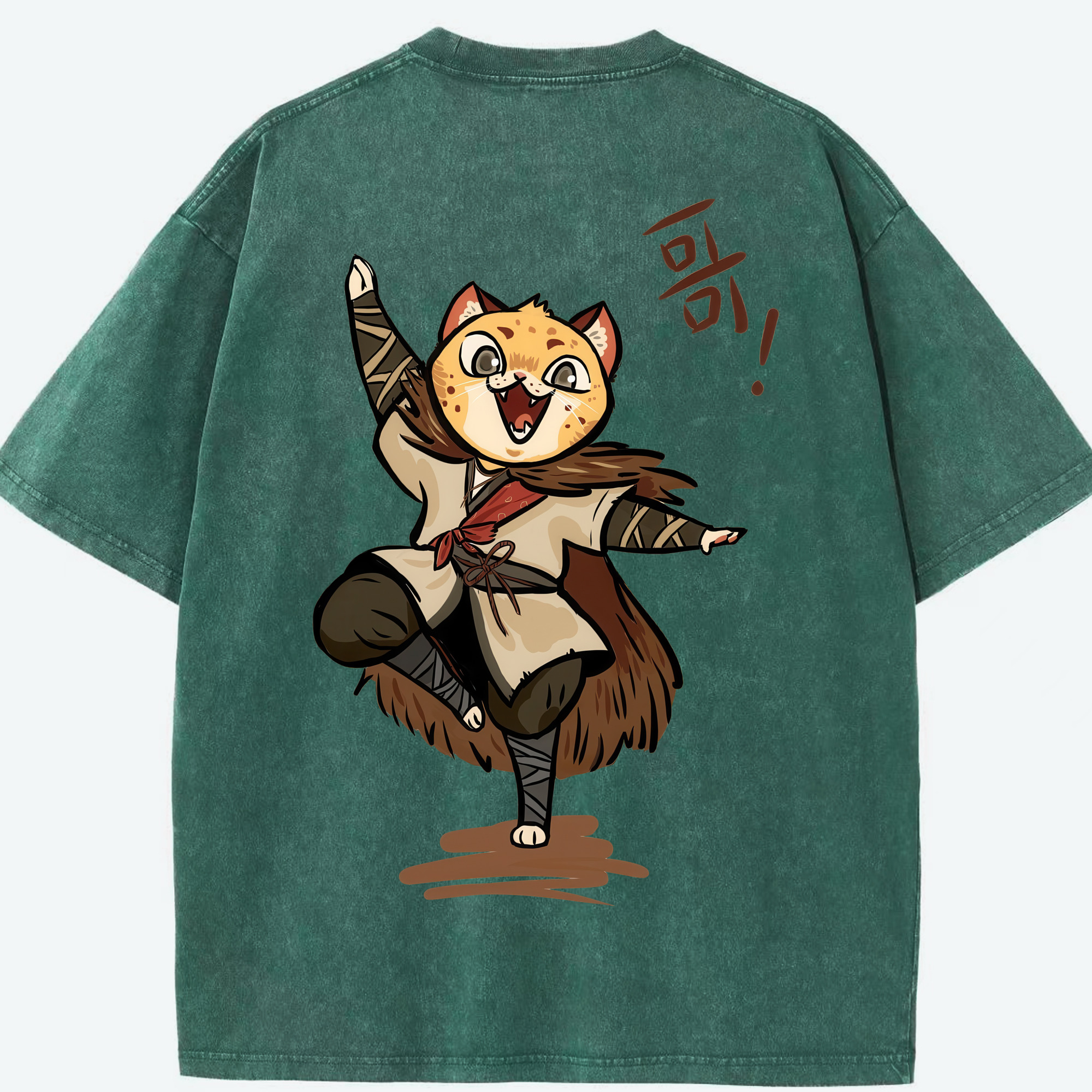 （画像用） Ne Zha 2 ナタ 魔童の大暴れ 綿100% ヴィンテージ風 半袖Tシャツ（背面プリント）